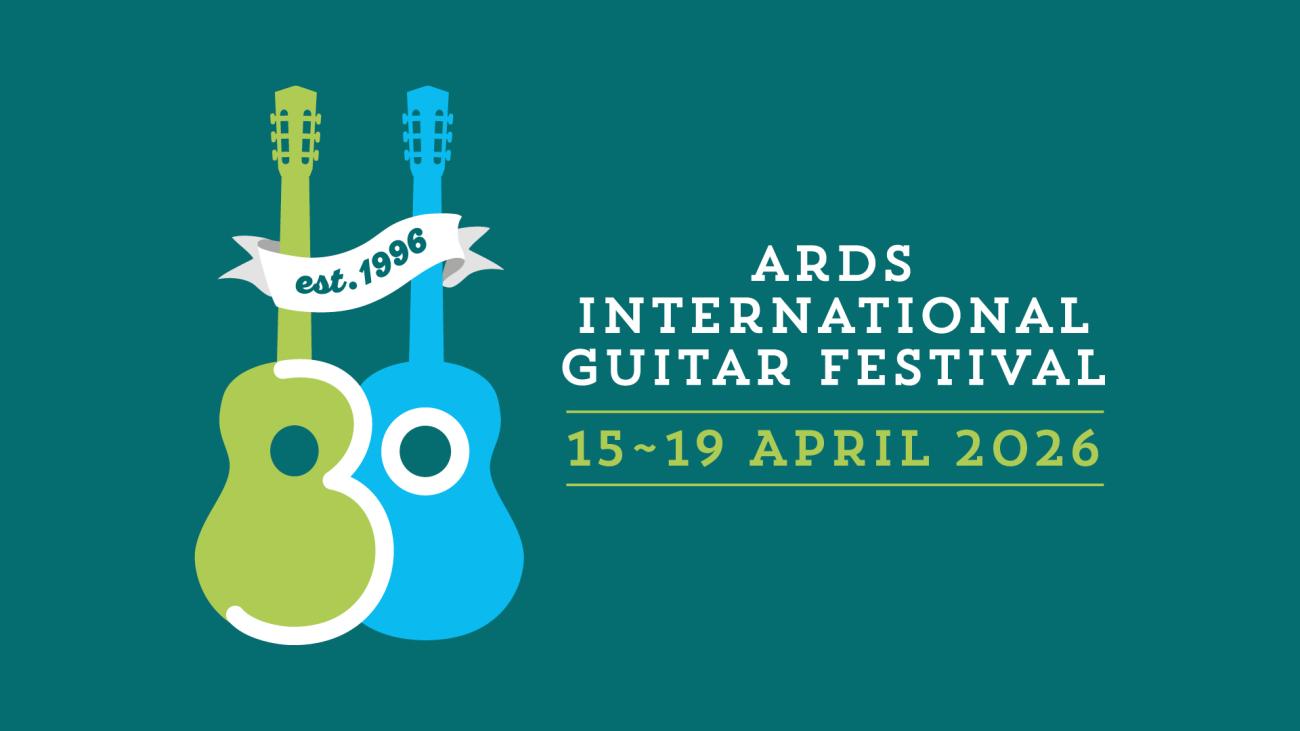 Ards International Guitar Festival logo celebrating 30 years of the festival in 2026